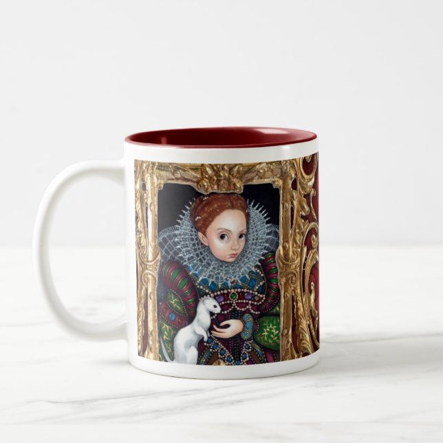 La Reine Elizabeth et une tasse de hermine (Gauche)