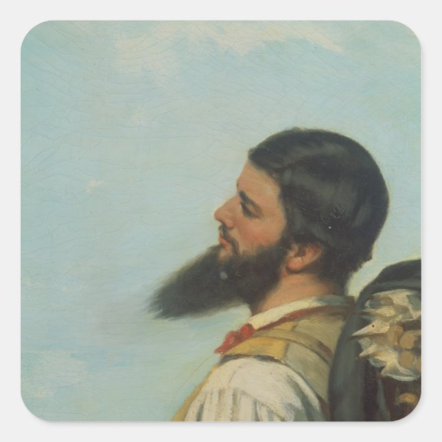 La Rencontre ou Bonjour M.Courbet, Square Sticker (Front)