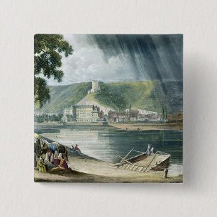 La Roche, from 'Views on the Seine', engraved by T 2 Inch Square Button