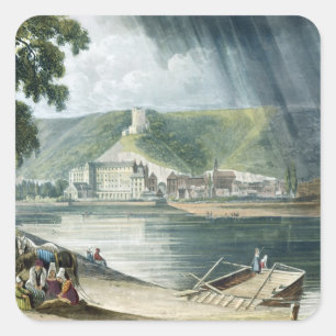 La Roche, from 'Views on the Seine', engraved by T Square Sticker