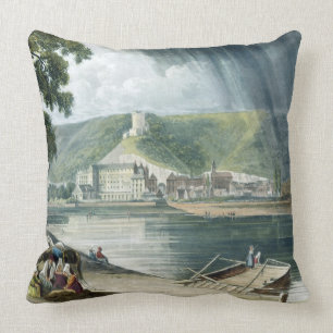 La Roche, from 'Views on the Seine', engraved by T Throw Pillow