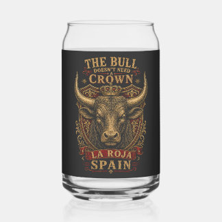 La Roja Spain Bull Football Fan Can Glass