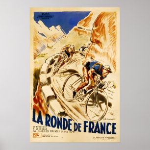 La Ronde de France Vintage Bicycle Poster prints