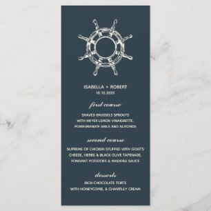 La roue du navire bleu   Menu Mariage nautique