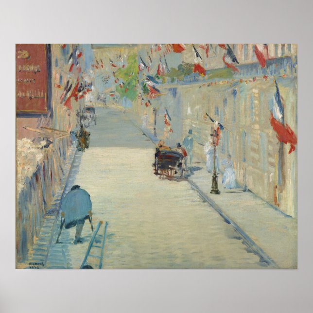 La rue Mosnier aux drapeaux de Manet - Poster (Devant)