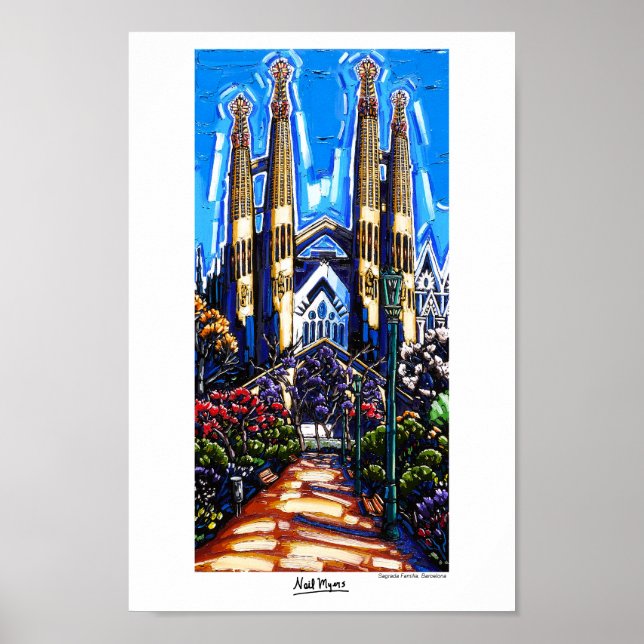 La Sagrada Familia, Affiche de Barcelone (Devant)