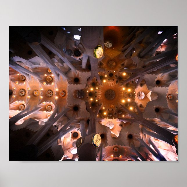 La Sagrada Familia, Barcelona - Internal ceiling Poster (Front)