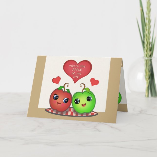 La Saint-Valentin drôle Apple aiment la carte de (Devant)