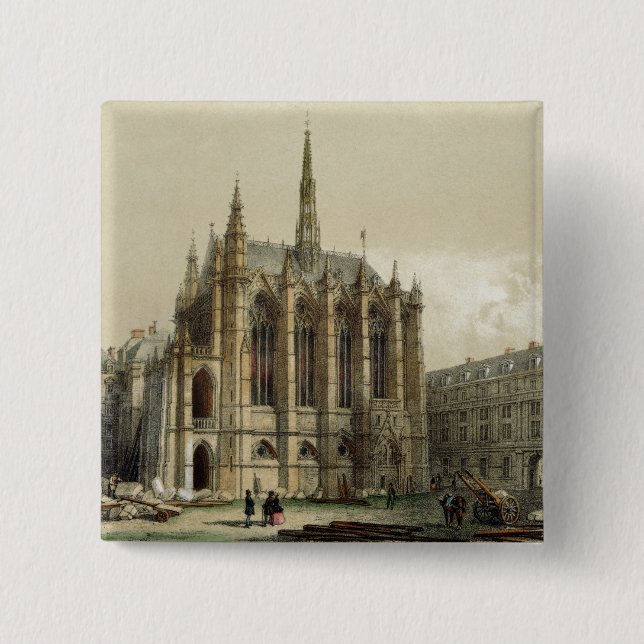 La Sainte Chapelle, Paris 2 Inch Square Button (Front)