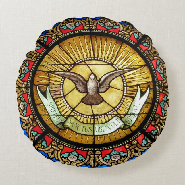La Sainte-Chapelle  Stained glass window Round Pillow (Front)