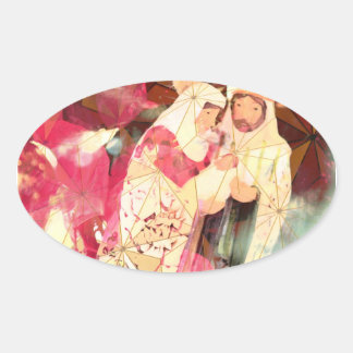 "La Sainte Famille" ~ Sticker ovale