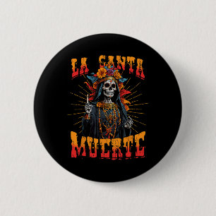 La Santa Muerte Sugar Skull La Catrina Cinco De Ma 2 Inch Round Button