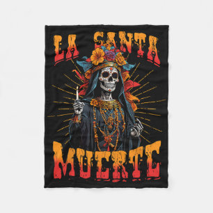 La Santa Muerte Sugar Skull La Catrina Cinco De Ma Fleece Blanket