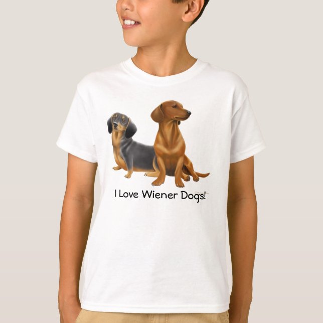 La saucisse de teckel poursuit le T-shirt (Devant)