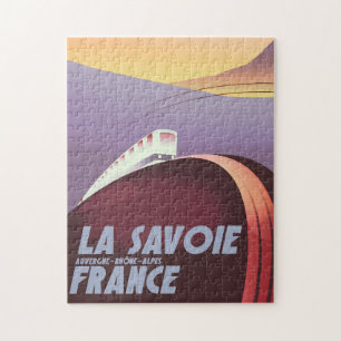 La Savoie Auvergne-Rhône-Alpes travel poster. Jigsaw Puzzle