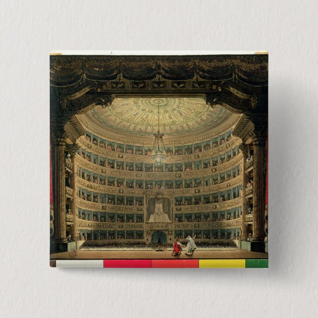 La Scala, Milan, during a performance 2 Inch Square Button (Front)