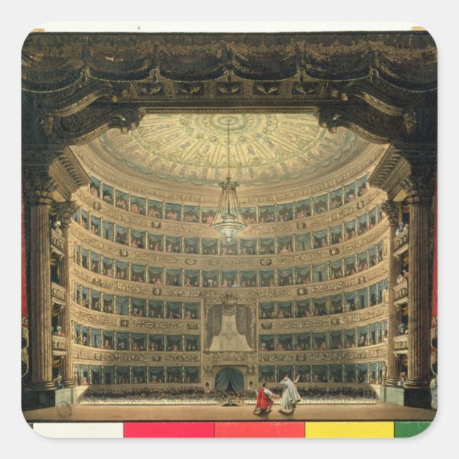 La Scala, Milan, during a performance Square Sticker (Front)