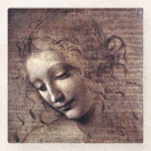 La Scapigliata - da Vinci - c1508 Glass Coaster