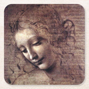 La Scapigliata - da Vinci - c1508 Square Paper Coaster