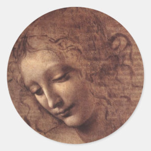 La Scapigliata Female Head Classic Round Sticker