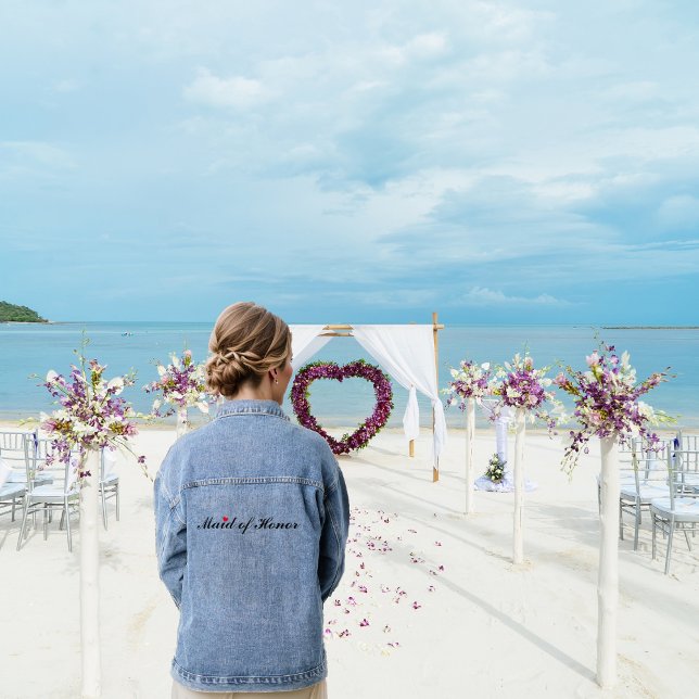 La servante d'honneur du Mariage de la fête de bac (Maid of Honor Wedding Bridal Bachelorette Party Denim Jacket)