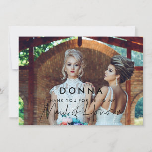 La servante minimaliste d'honneur Carte de remerci