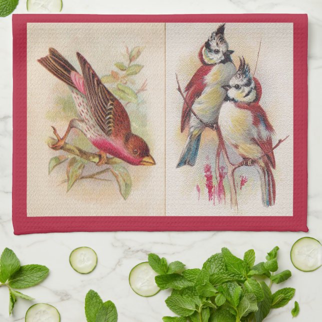 La serviette de cuisine Red Birds (Plié)