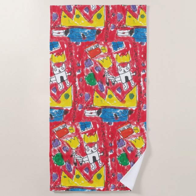 La serviette de plage inspirée du basquiat de Luca (Devant)