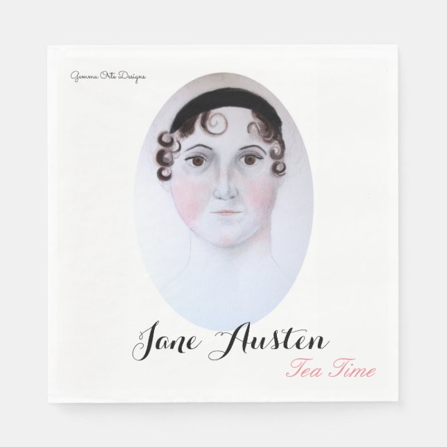 La serviette en papier à thé Jane Austen. (Devant)