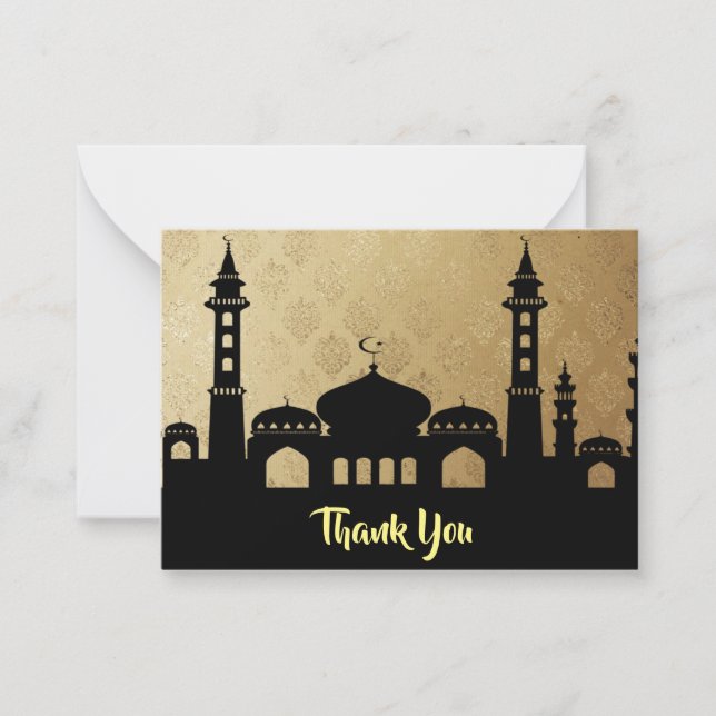 La Silhouette De La Mosquée Carte de remerciements (Devant)