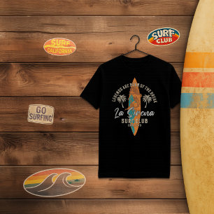 La Sirena Surf Club – Retro Mermaid Surf Design T-Shirt