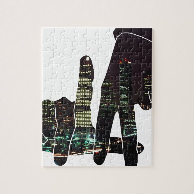 LA skyline hands Jigsaw Puzzle (Vertical)