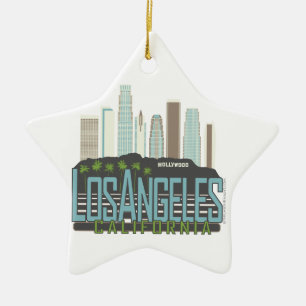 LA Skyline Vintage Ceramic Ornament