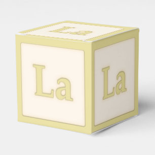 "La" Solfeggio Musical Baby Blocks Yellow Favor Box