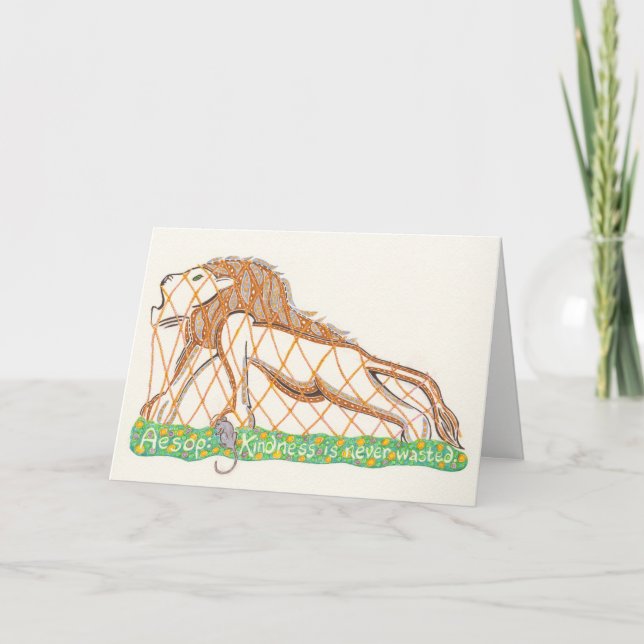 La souris d'Aesop et le Carte pour notes du lion (Devant)