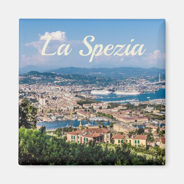 La Spezia Cinque Terre Liguria Italy Panorama gift Magnet (Front)