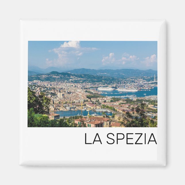 La Spezia Cityscape Liguria Italy Holiday Souvenir Magnet (Front)