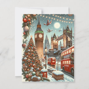 La splendeur festive de Londres - Carte de Noël vi