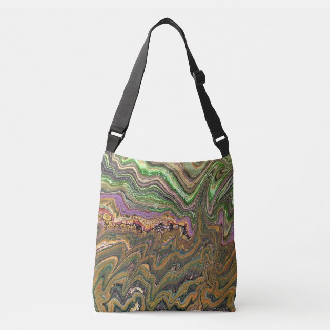 La Strada 1 Wild Green Gold Abstract Tote Bag (Front)