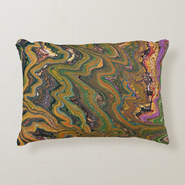 La Strada 2 Green Gold Geode Accent Coussin (Devant)