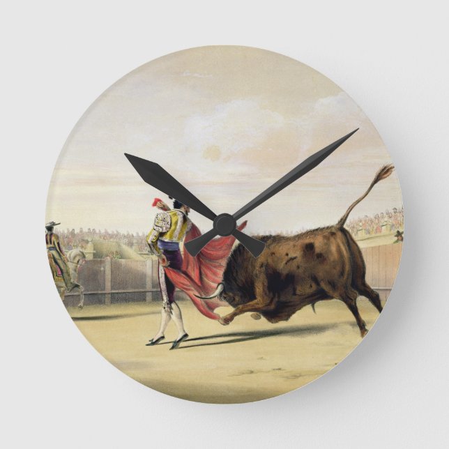 La Suerte de la Capa, 1865 (colour litho) Round Clock (Front)