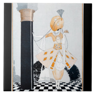 La Sultane - Vintage Fashionable Art Deco Lady Tile