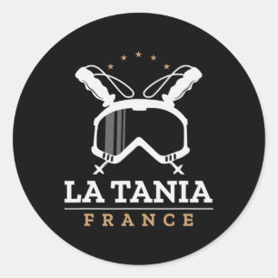 La Tania France Ski Resort Vintage Skiing Snowboar Classic Round Sticker