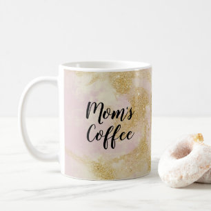La tasse à parties scintillant dorée et rose café 