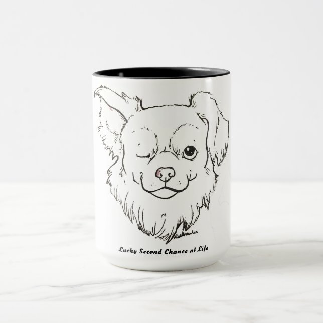 La tasse de café chanceuse de peinture de Fox (Centre)