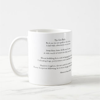 La tasse de café de chemin et de poème de vache