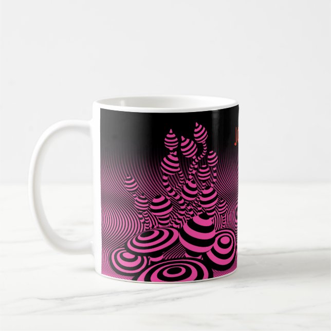 La tasse de café personnalisée Neon Fuchsia Magic  (Gauche)