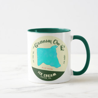 La tasse de crème glacée de lune bleue de vache à