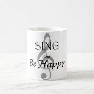 La tasse de musique "chantent et soient heureuse "