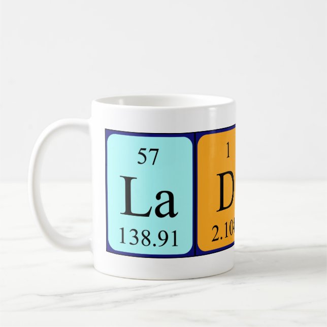 La tasse de nom de table périodique de Ladina (Gauche)